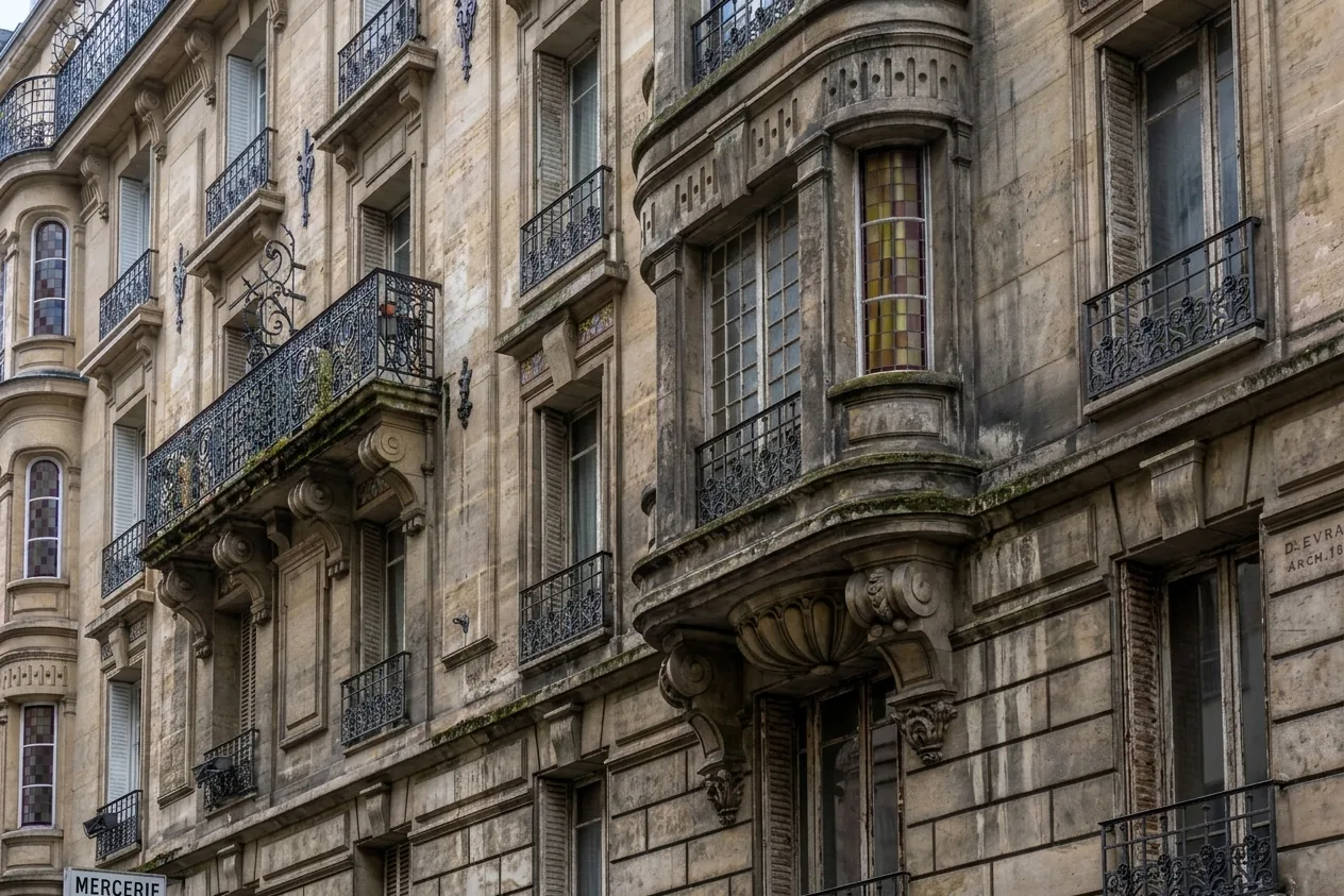 nettoyage façade haussmannienne Tours — avant nettoyage